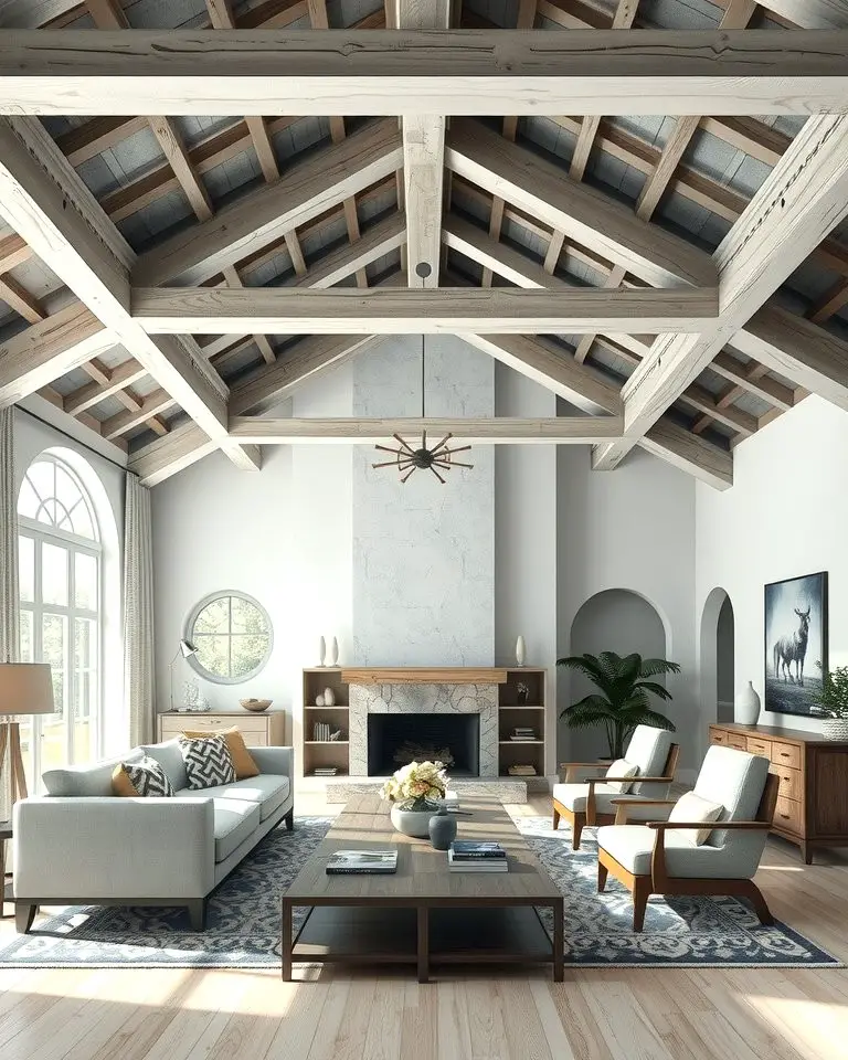 Grey and White Ceiling Beams