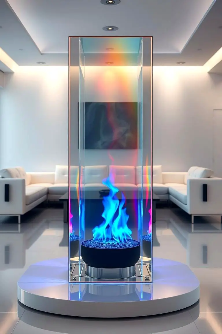 Artistic Glass Fireplace
