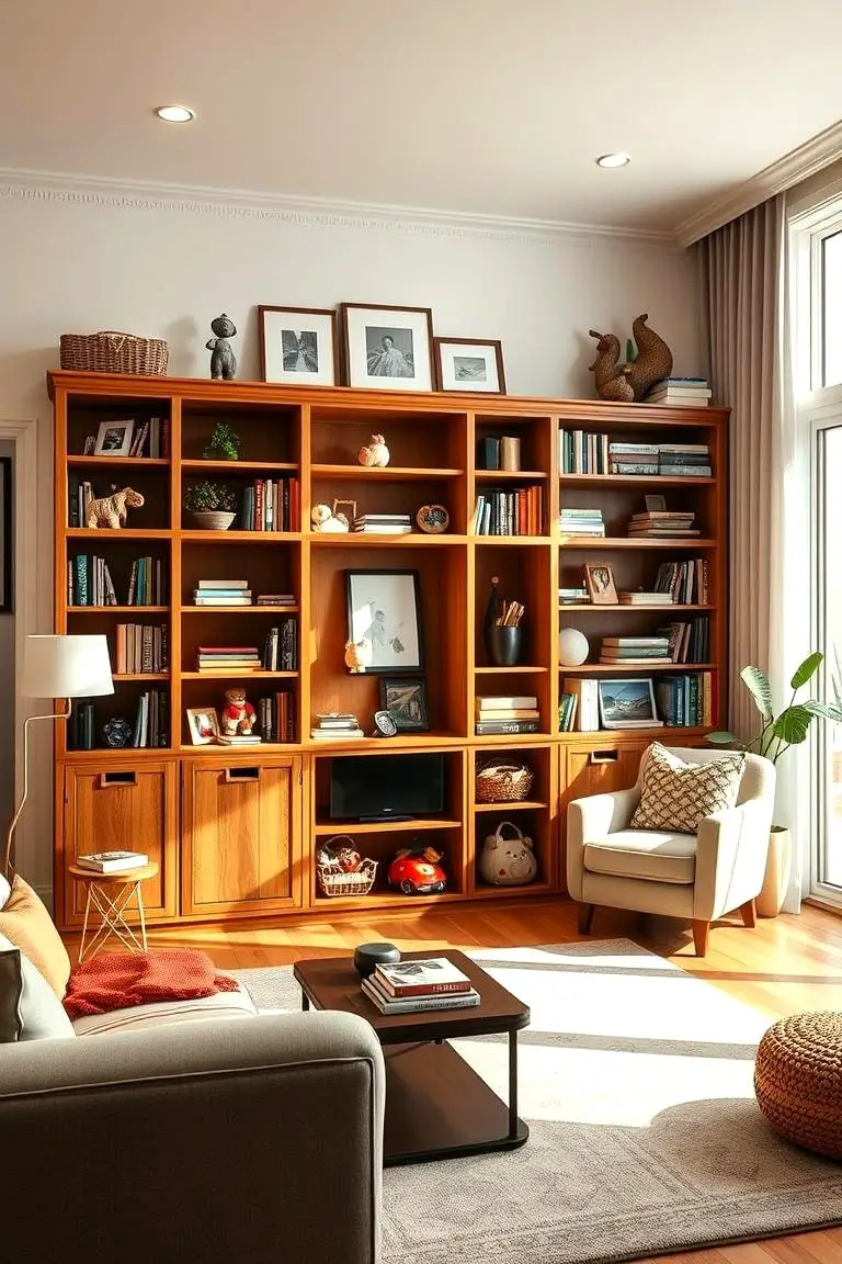 Bookcase with Hidden Toy Compartments