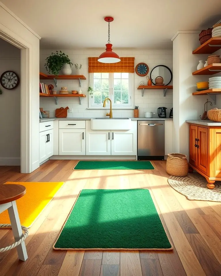 Green and Yellow Kitchen Rugs