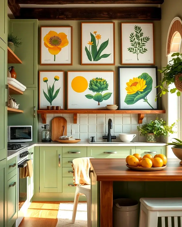 Green and Yellow Kitchen Art