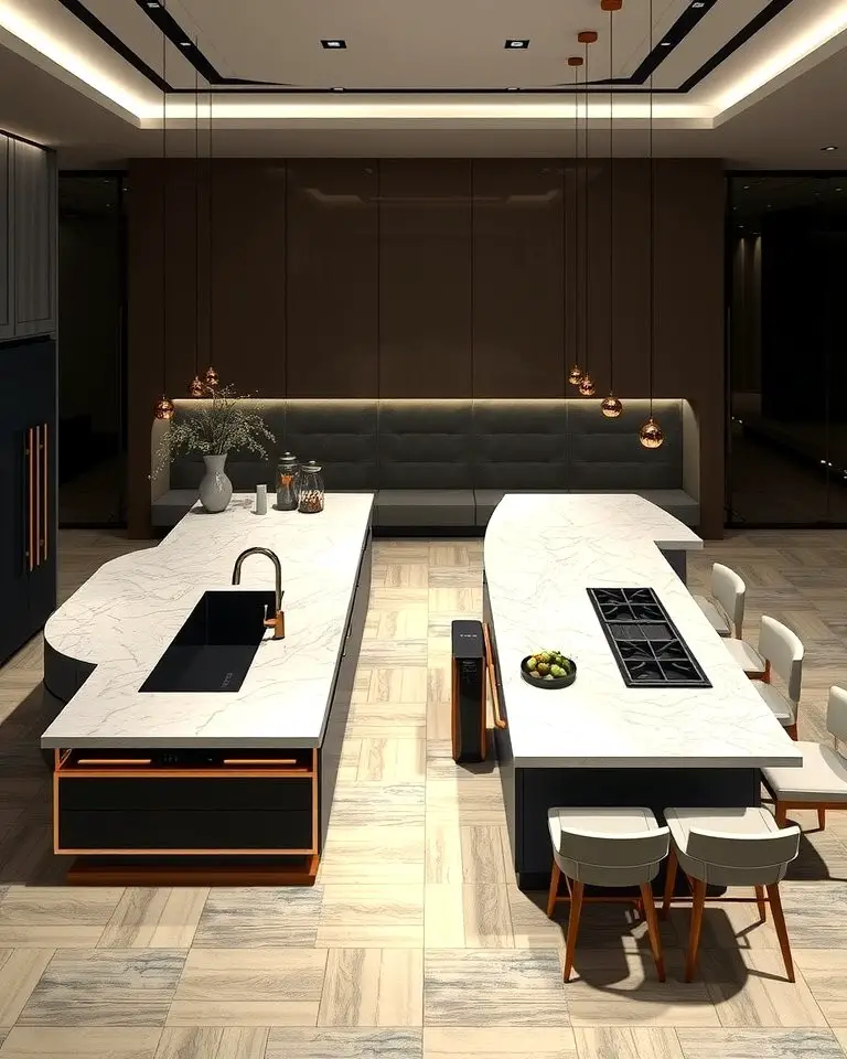Double Kitchen Islands