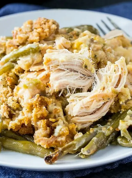 Crock Pot Chicken and Stuffing with Green Beans