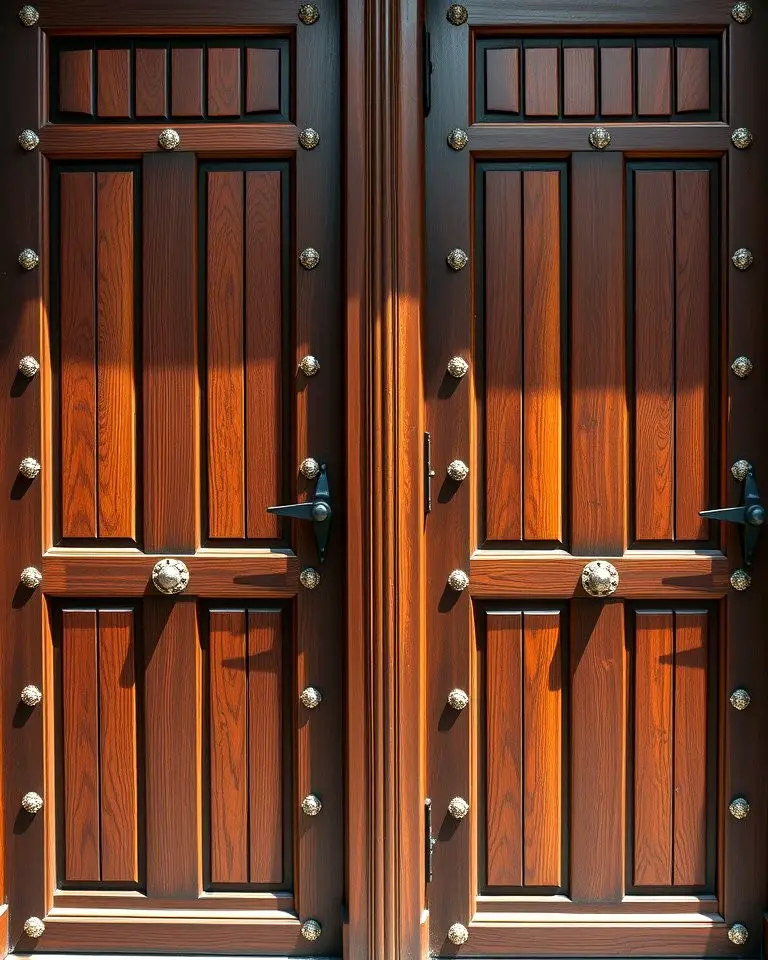 Wooden Doors with Decorative Nailheads