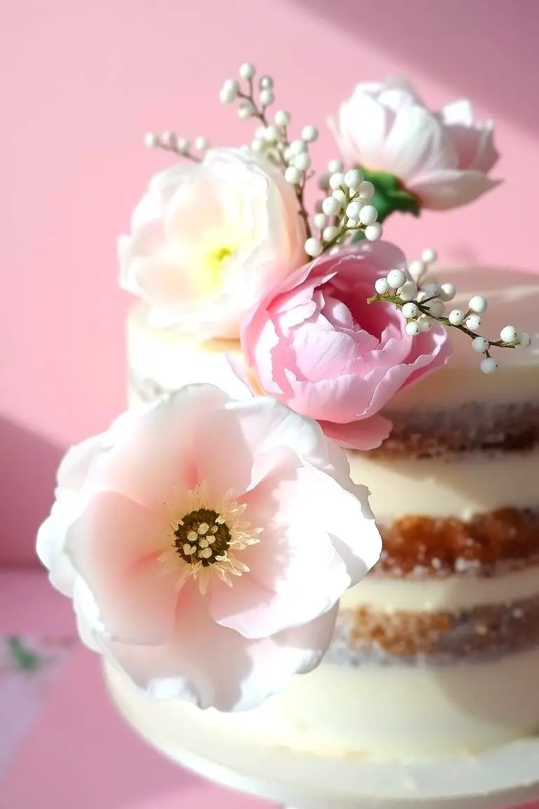 Delicate Sugar Flower Cake