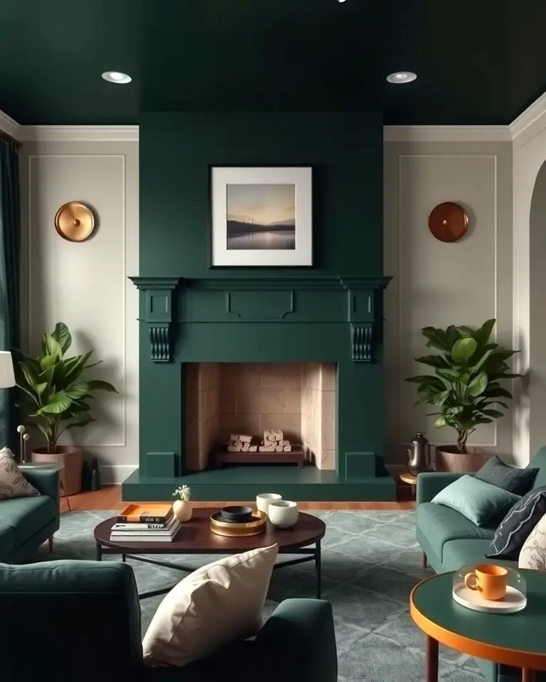 Deep Forest Green Mantelpiece
