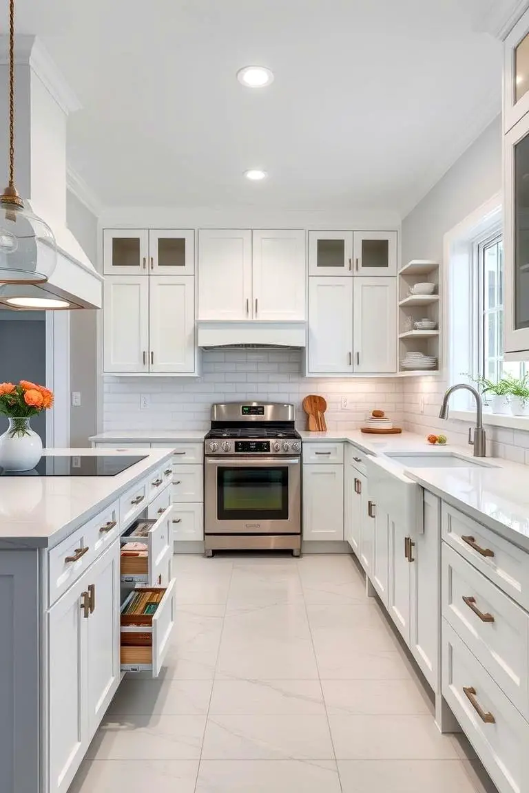 Functional White Kitchen for Family Living