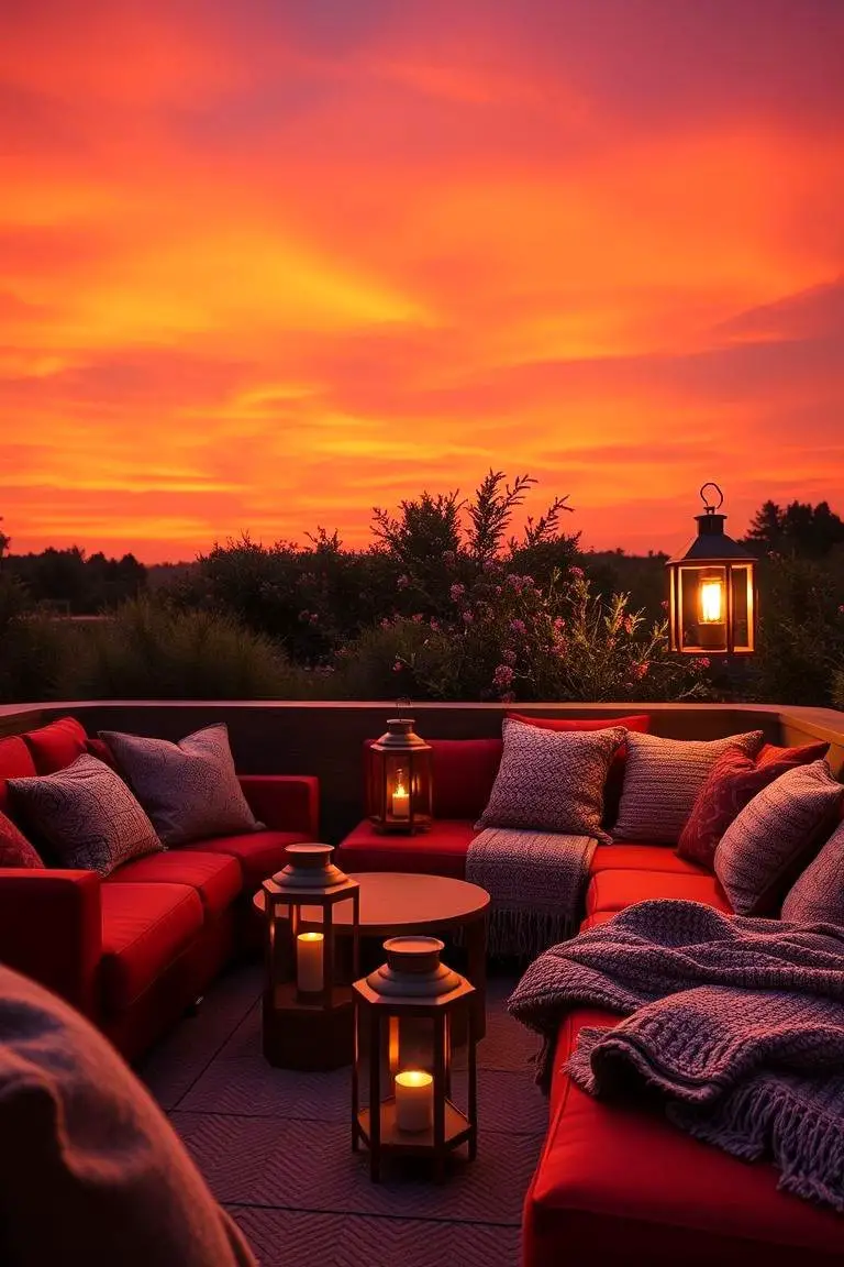 Sunset-Inspired Seating Area