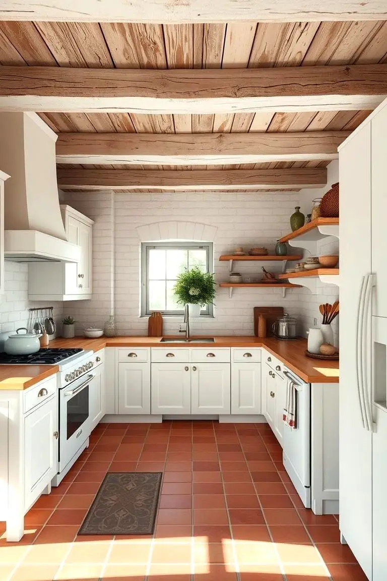 Rustic Charm in a White Kitchen