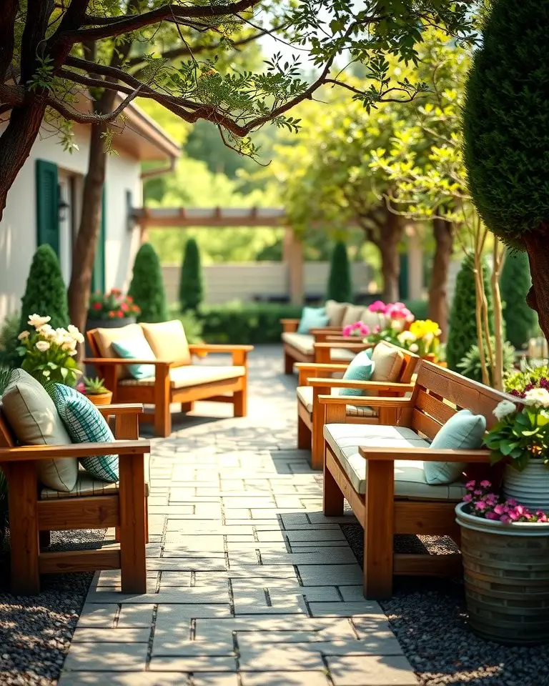 Rustic Wooden Benches