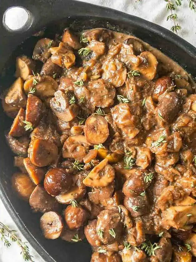 Chestnut Mushrooms with Roasted Chestnuts