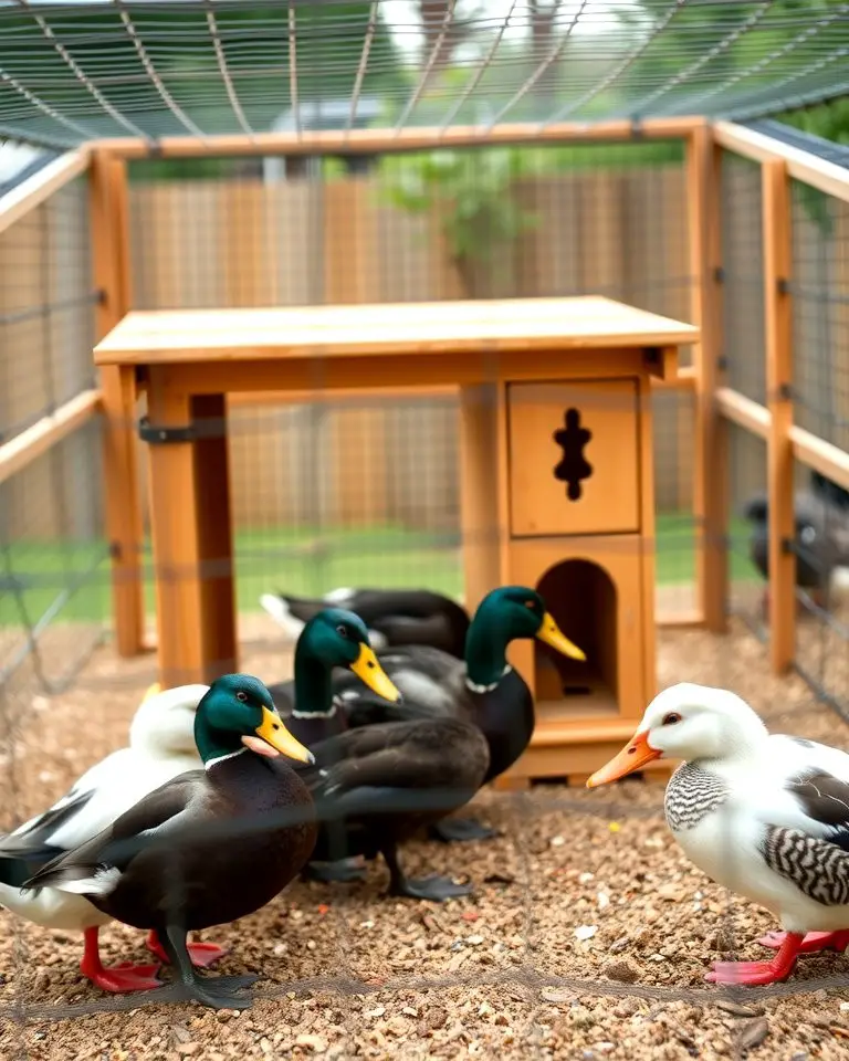 Duck House with Predator-Proof Fencing