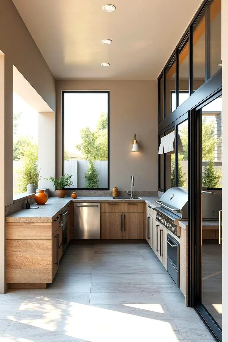 Indoor-Outdoor Kitchen Flow
