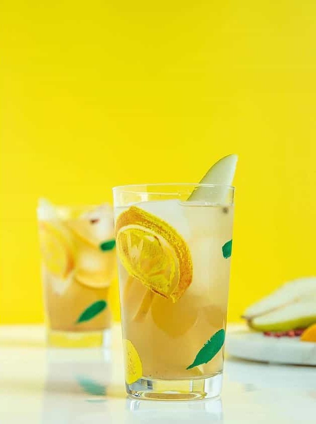 Pear, Chamomile and Pink Peppercorn Lemonade