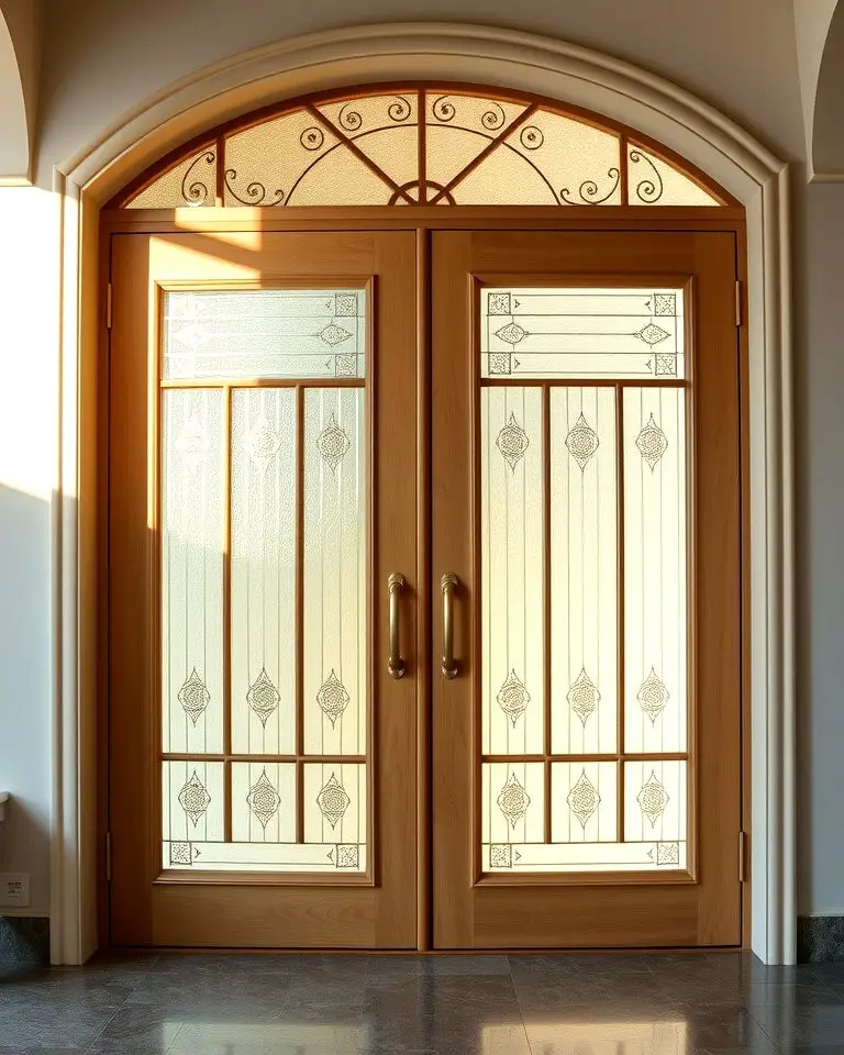 Double Doors with Glass Panels