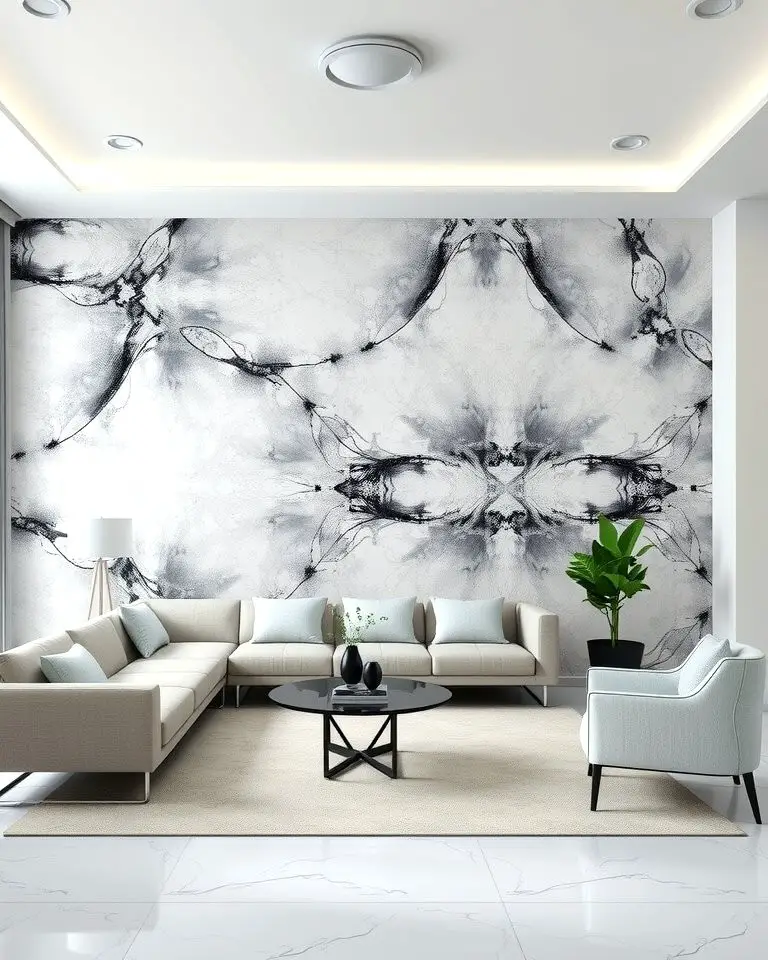 Grey and White Abstract Wallpaper
