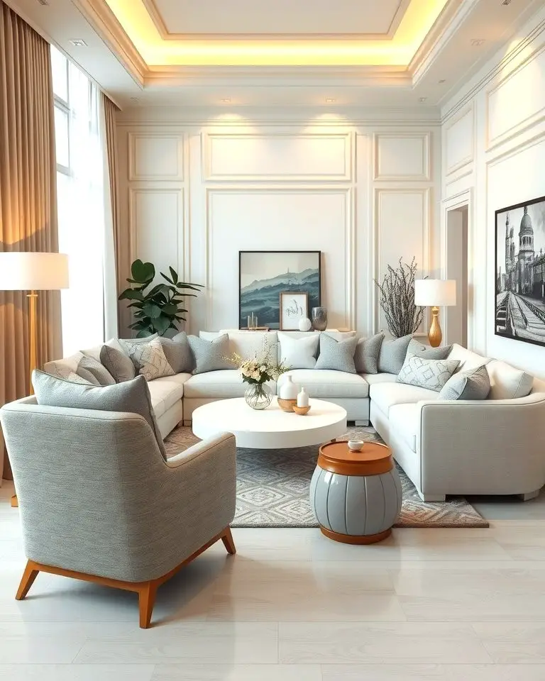 White Furniture with Grey Accents