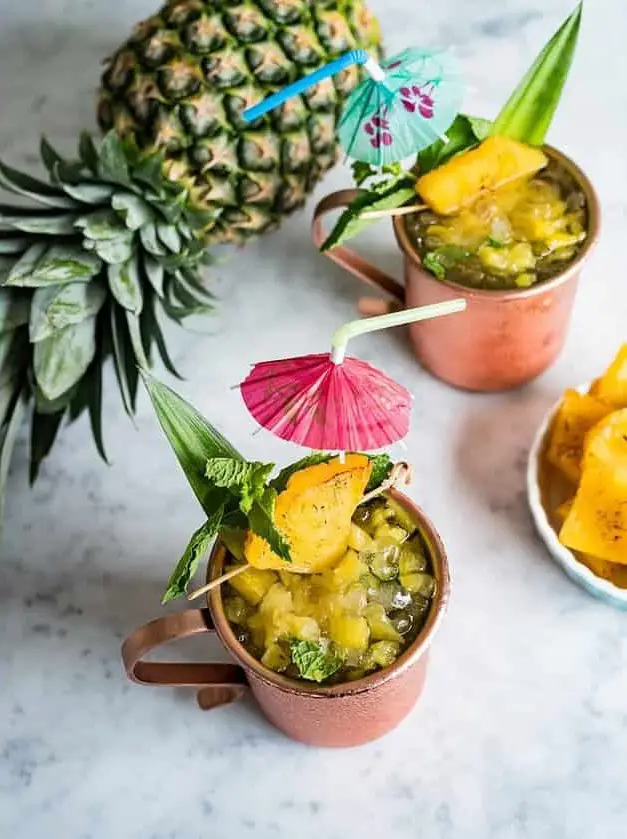 Roasted Pineapple Hawaiian Mule Cocktail