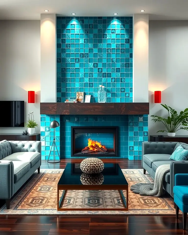 Teal Tile Surround