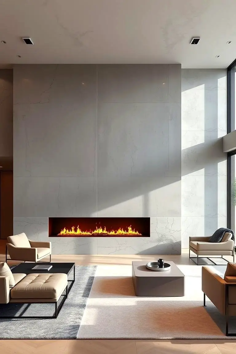 Minimalist Linear Fireplace