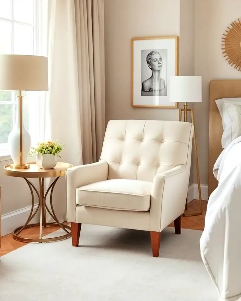 Cream Accent Chair for Versatility