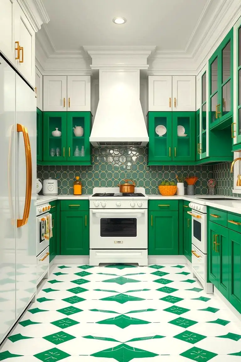 Elegant White Kitchen with Bold Accents
