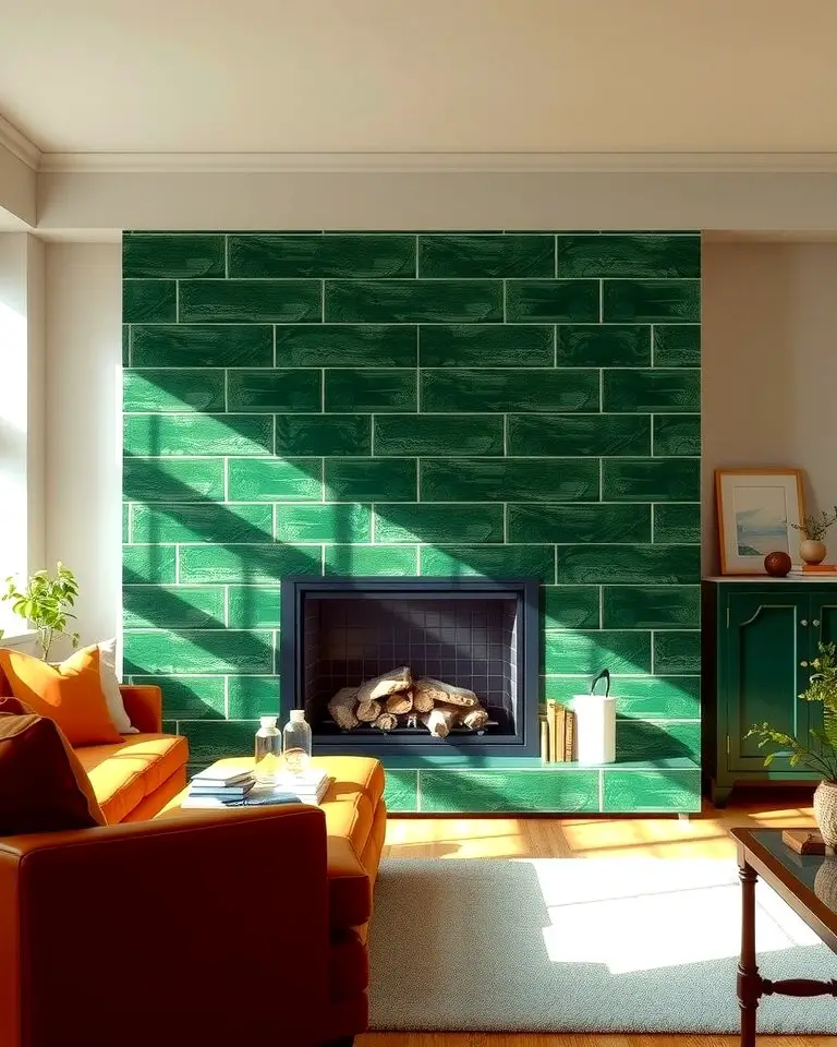 Forest Green Tile Surround