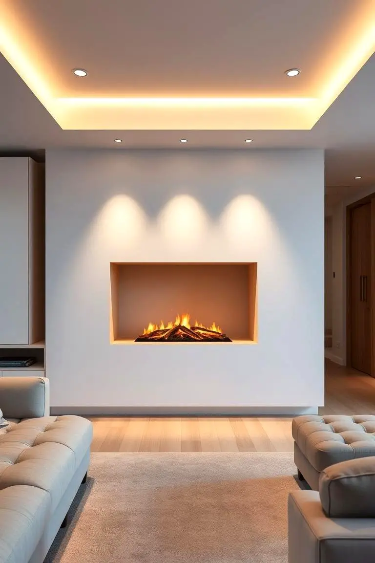 Recessed Built-In Fireplace