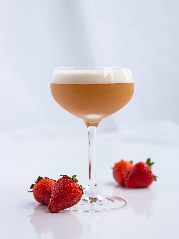 Strawberry Shrub Amaretto Sour