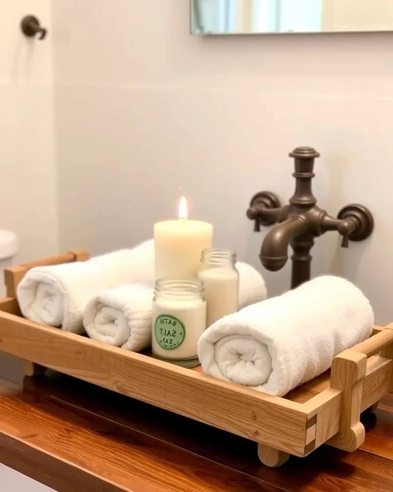 Rustic Wooden Tray with Handles