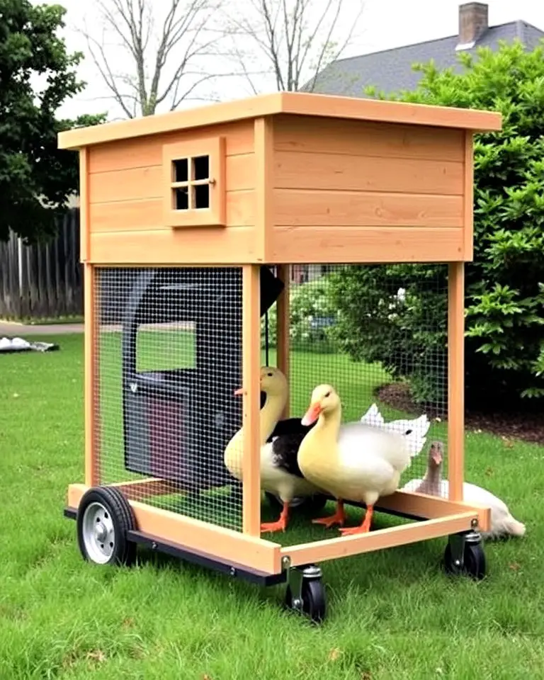 Mobile Duck Coop with Wheels