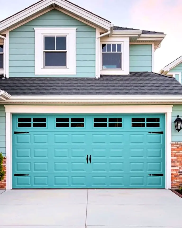 Teal Green Garage Door for a Bold, Modern Look