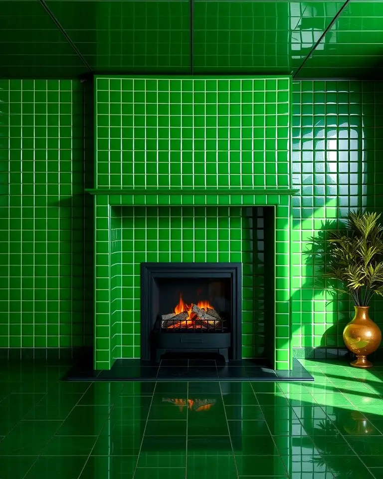 Vibrant Emerald Tile Display