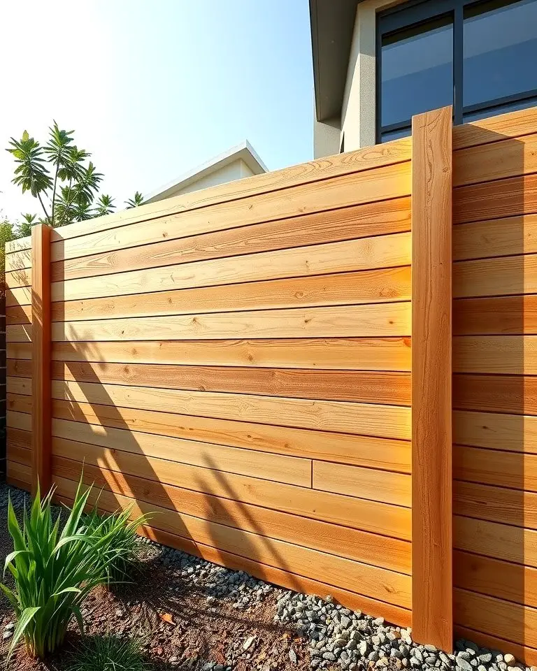 Wide Horizontal Plank Fence
