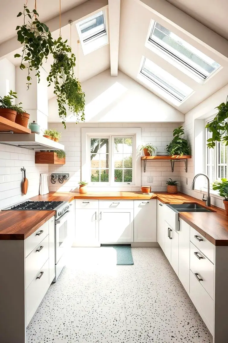 Bright White Kitchen with Natural Elements