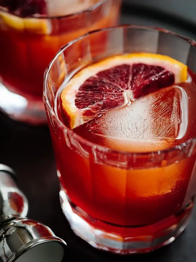 Blood Orange Boulevardier Cocktail