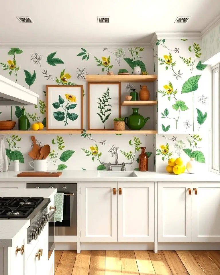Botanical Prints in Green and Yellow