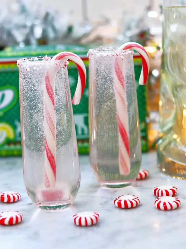 Candy Cane Spritzer Cocktail
