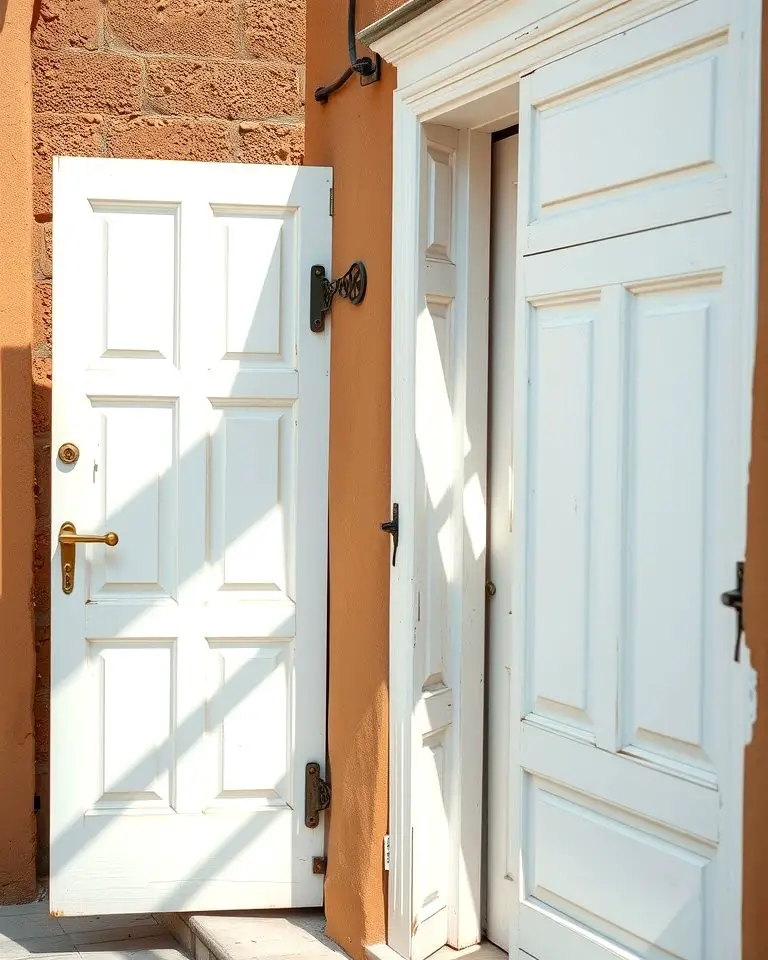 Whitewashed Doors with Subtle Patterns