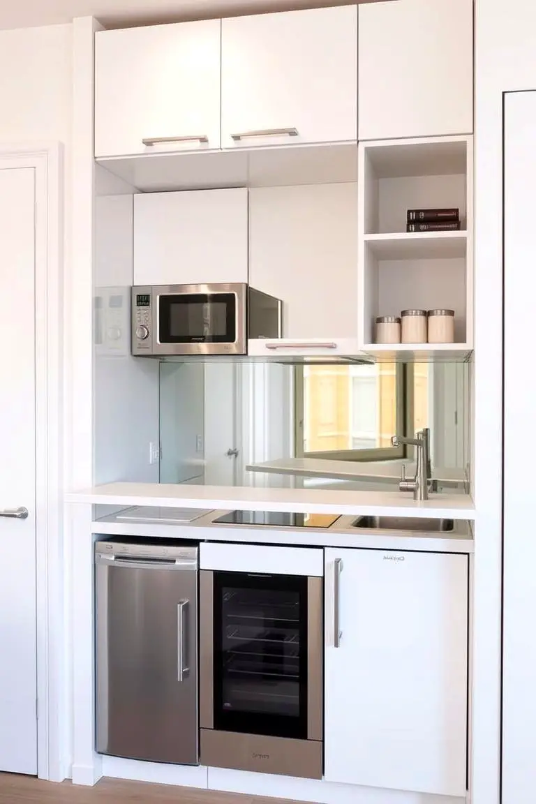 Compact and Efficient White Kitchen