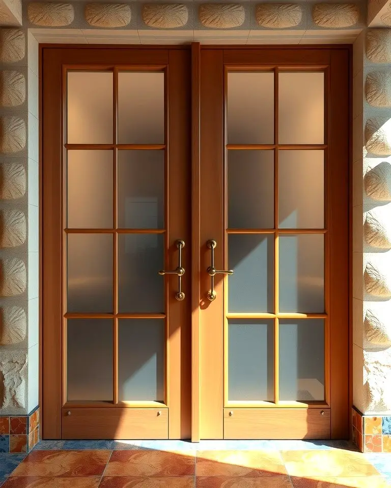 Double Doors with Glass Panels
