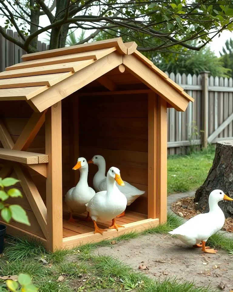 Rustic Wooden Duck Shelter