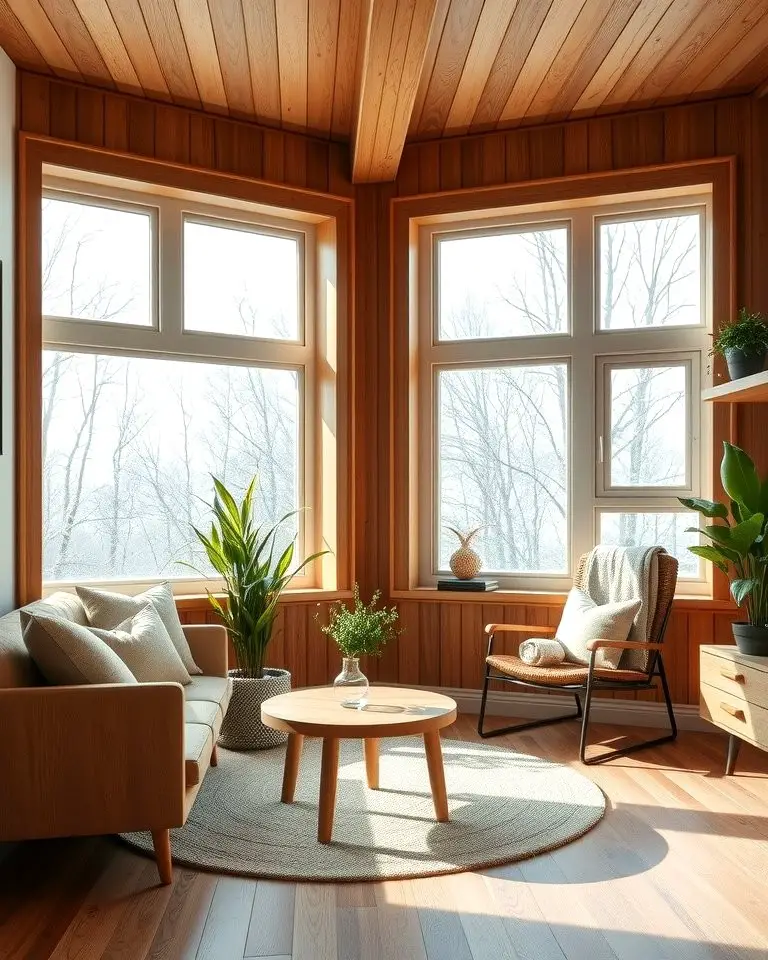 Natural Wood Trim for Warmth