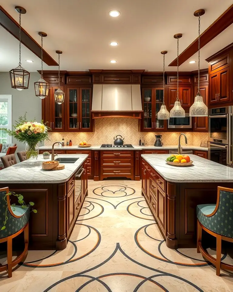 Dual Kitchen Islands