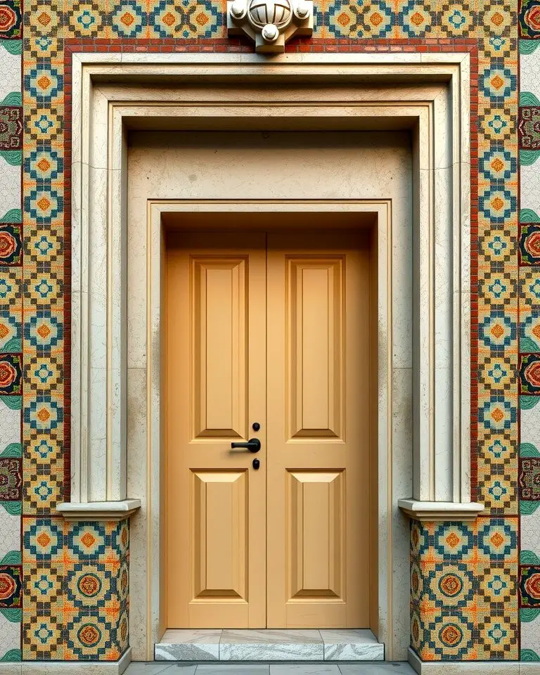 Doors with Mosaic Tile Surrounds