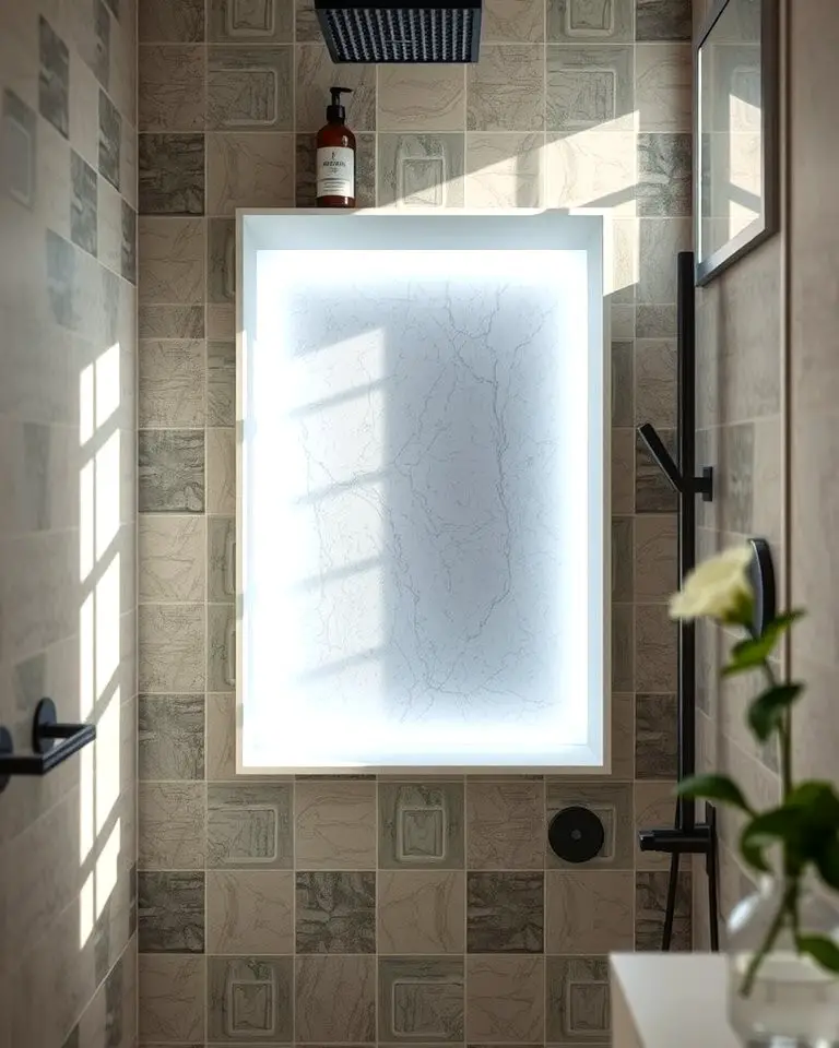 Backlit Shower Niche for Subtle Illumination