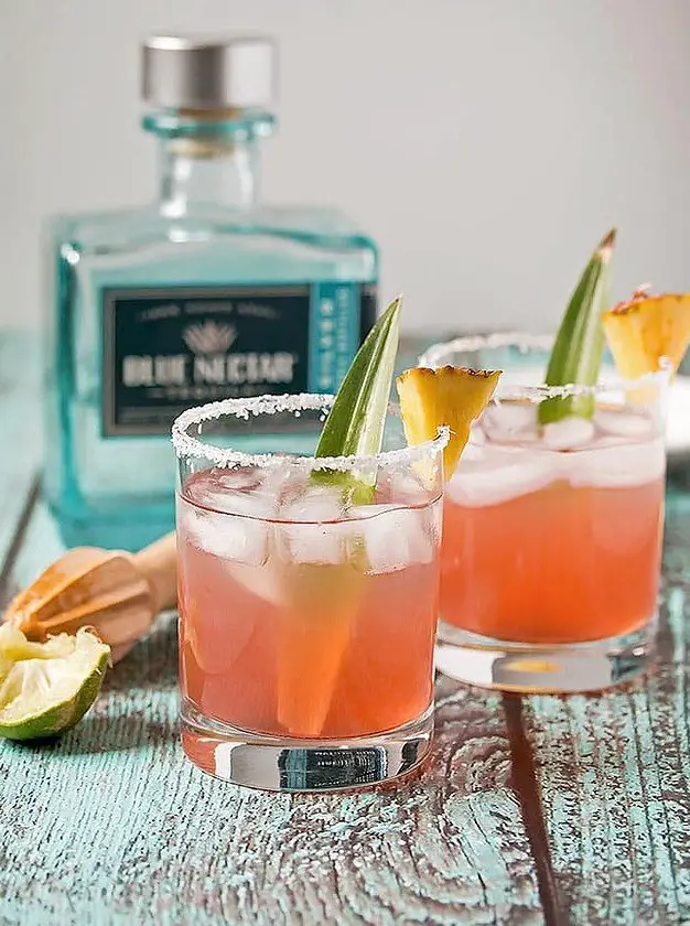 Hibiscus and Pineapple Margarita With Blue Nectar Tequila