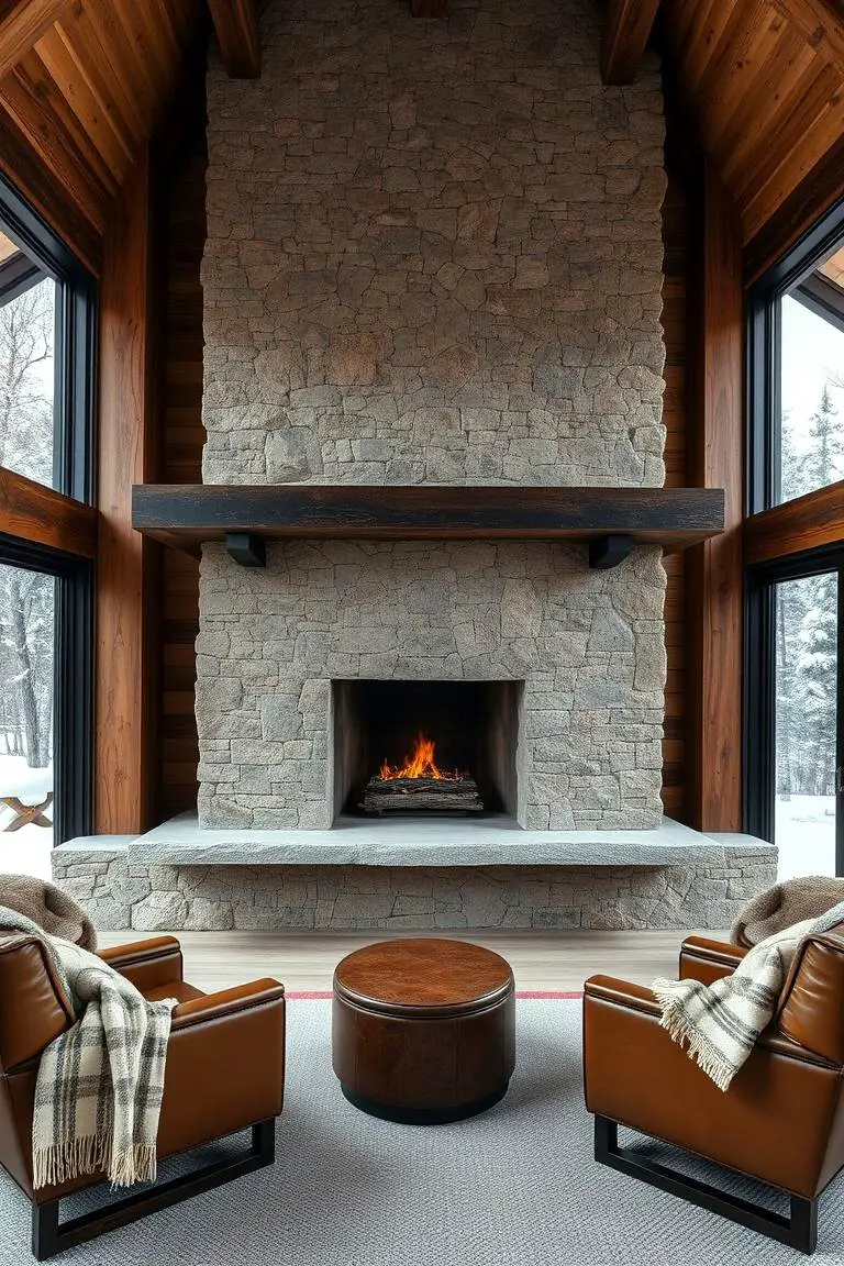 Rustic Modern Fireplace