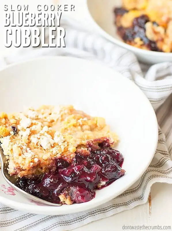 Slow Cooker Blueberry Cobbler
