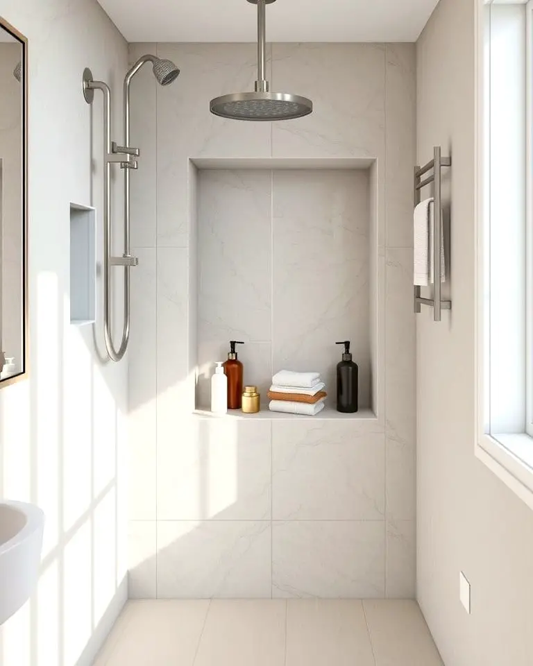 Recessed Shower Niche with Hidden Storage